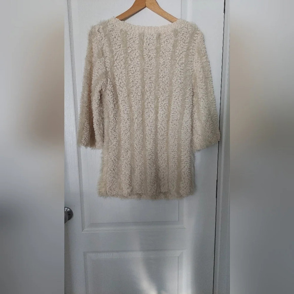 Lauren Michelle Cream Soft Textured Sweater Size L - Picture 2 of 7